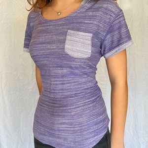 Flowy short sleeve purple hoodie